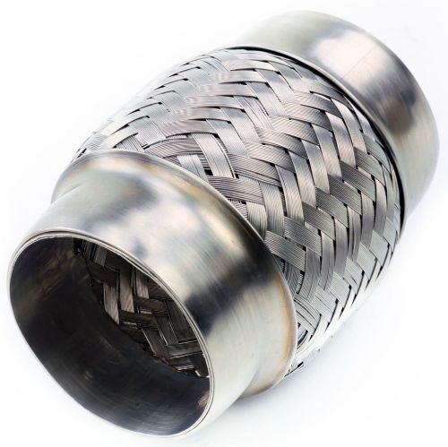 TOTALFLOW TF-63100 Heavy Duty Double Braided Universal Exhaust Flex Pipe Connector | 2.5 Inch ID