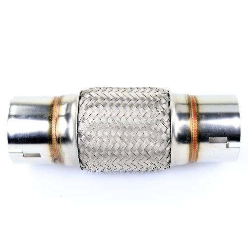 TOTALFLOW TF-N63150N Heavy Duty Double Braided Universal 2-1/2" Inch Notched Ends Exhaust Flex Pipe Connector | 2.5 Inch ID