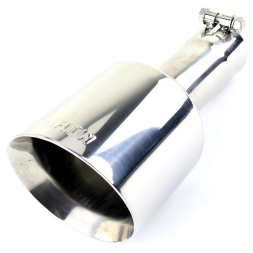 TOTALFLOW 51235P Universal 3 1/2 Inch Bolt-On Double Wall 3.5" Inch Exhaust Tip - Polished Finish