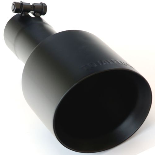 TOTALFLOW 512225B Universal 2 1/4 Inch Bolt-On Double Wall 2.25" Inch Exhaust Tip - Black Finish