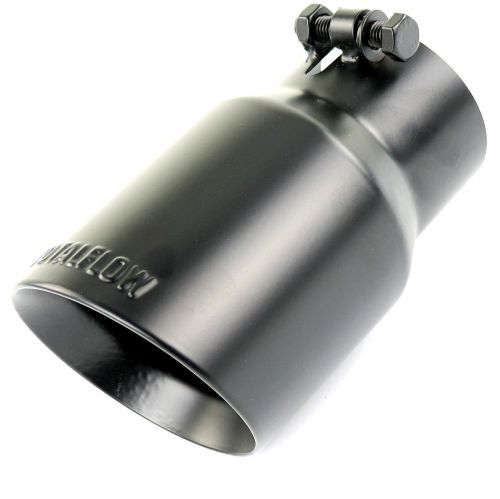 TOTALFLOW 4735B Universal 3 1/2 Inch Bolt-On Double Wall 3.5" Inch Exhaust Tip - Black Finish
