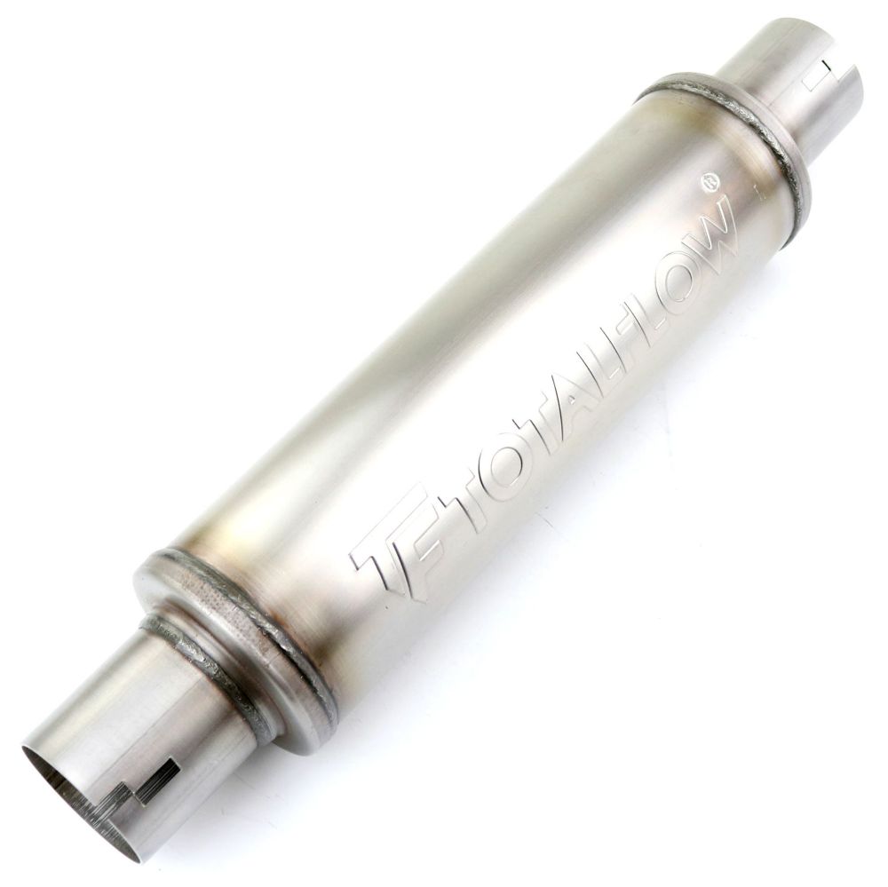 TOTALFLOW 20115N Straight Through Universal 2-1/4" Inch Notched Ends Exhaust Muffler - 2.25 Inch ID