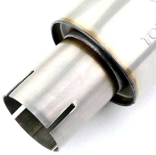TOTALFLOW 22015S Straight Through Universal 2-1/4" Inch Slotted Ends Exhaust Muffler - 2.25 Inch ID