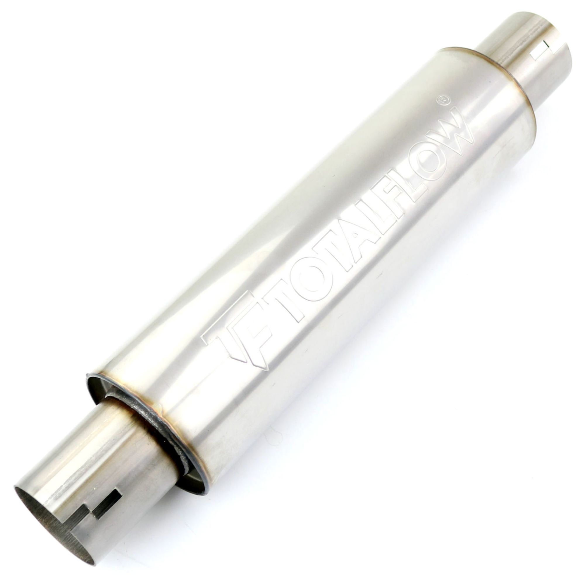 TOTALFLOW 22116N Straight Through Universal 2-1/2" Inch Notched Ends Exhaust Muffler - 2.5 Inch ID