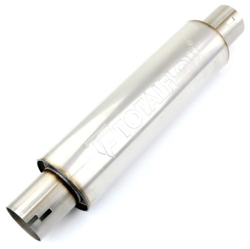 TOTALFLOW 22216N Straight Through Universal 2-1/2" Inch Notched Ends Exhaust Muffler - 2.5 Inch ID