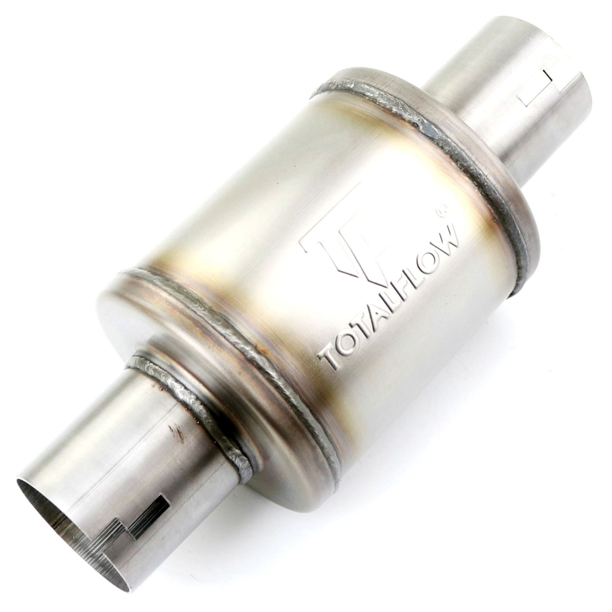 TOTALFLOW 20316N Straight Through Universal 2-1/2" Inch Notched Ends Exhaust Muffler - 2.5 Inch ID