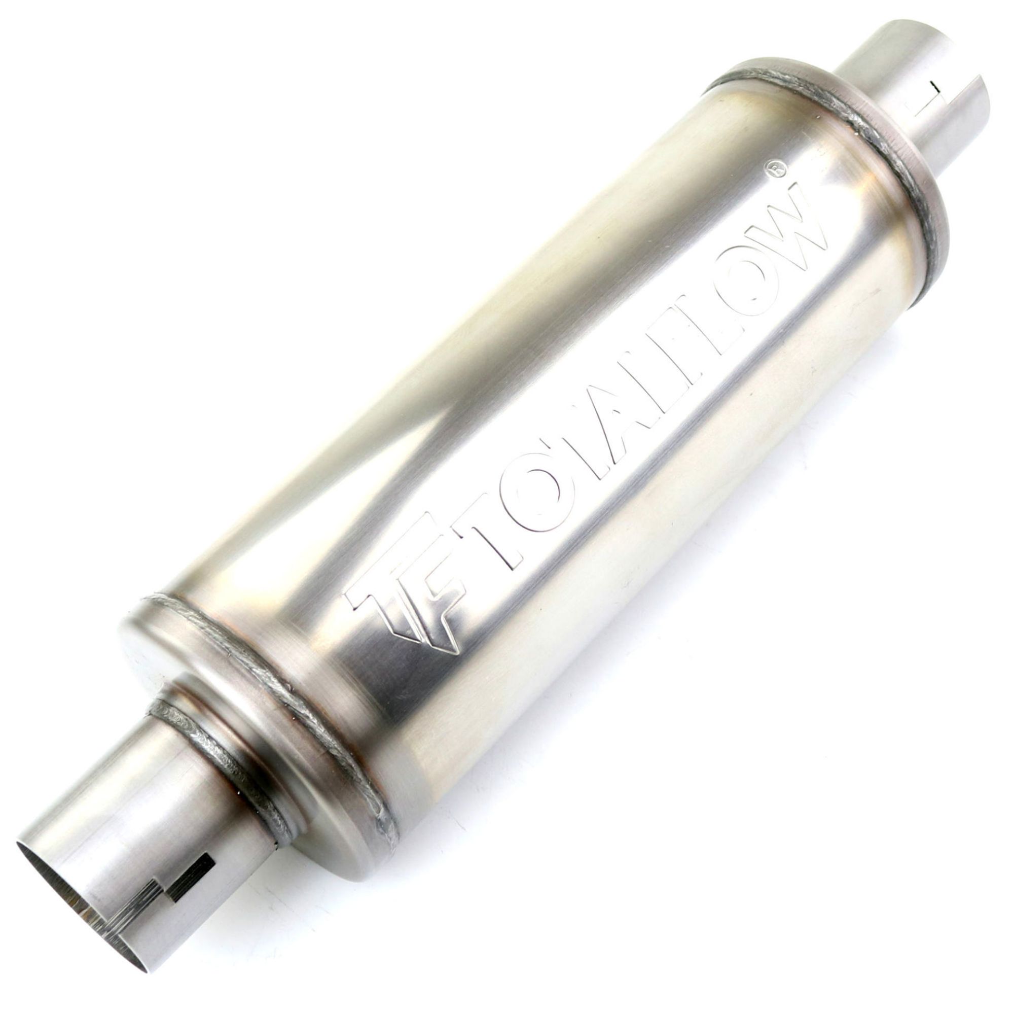 TOTALFLOW 20420N Straight Through Universal 3-1/2" Inch Notched Ends Exhaust Muffler - 3.5 Inch ID