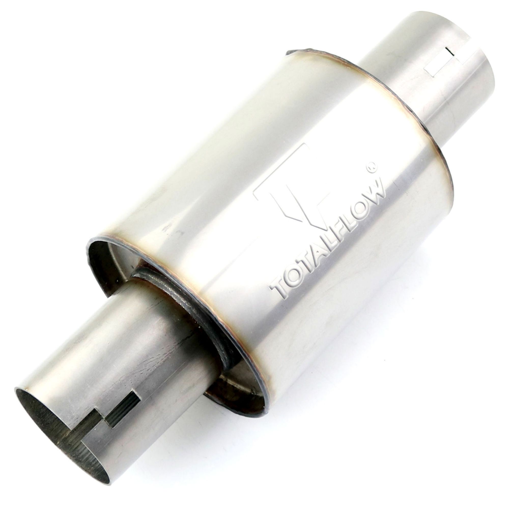 TOTALFLOW 22316N Straight Through Universal 2-1/2" Inch Notched Ends Exhaust Muffler - 2.5 Inch ID