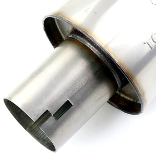 TOTALFLOW 22314N Straight Through Universal Notched Ends Exhaust Muffler - 2 Inch ID