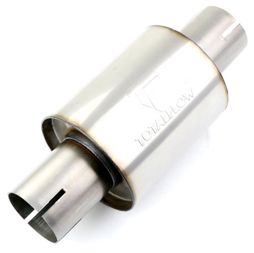 TOTALFLOW 22315S Straight Through Universal 2-1/4" Inch Slotted Ends Exhaust Muffler - 2.25 Inch ID