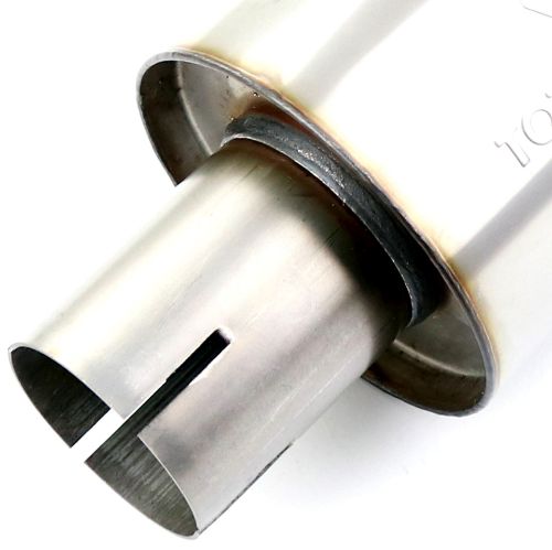 TOTALFLOW 22316S Straight Through Universal 2-1/2" Inch Slotted Ends Exhaust Muffler - 2.5 Inch ID