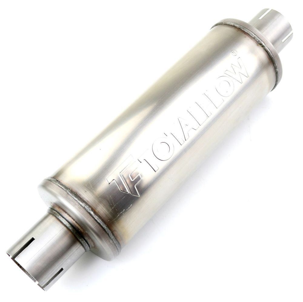 TOTALFLOW 20420S Straight Through Universal 3-1/2" Inch Slotted Ends Exhaust Muffler - 3.5 Inch ID