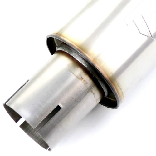 TOTALFLOW 22217S Straight Through 2-3/4 inch Universal Slotted Ends Exhaust Muffler - 2.75 Inch ID